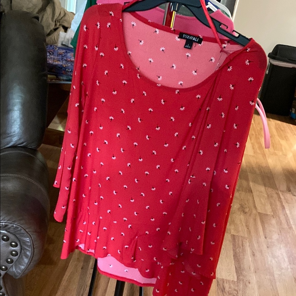 Red Floral Women's Top by